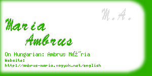 maria ambrus business card